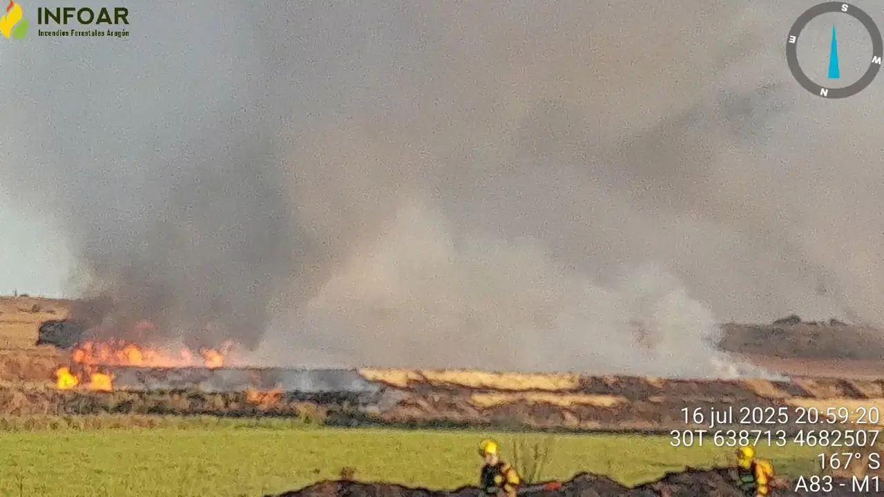Incendio de S&aacute;daba el pasado mi&eacute;rcoles 16 de julio sobre las 21.00 horas. - INFOAR