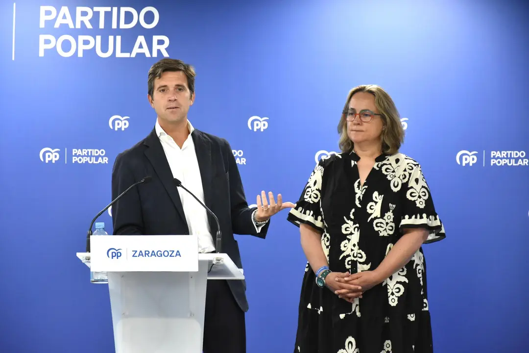 El presidente del PP de Zaragoza, Ram&oacute;n Celma, en una rueda de prensa./ EP