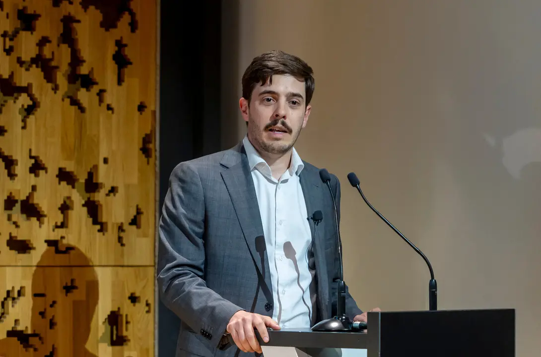 Alejandro Labanda. portavoz de la Alianza Espa&ntilde;a Verde y Conectada, en una conferencia