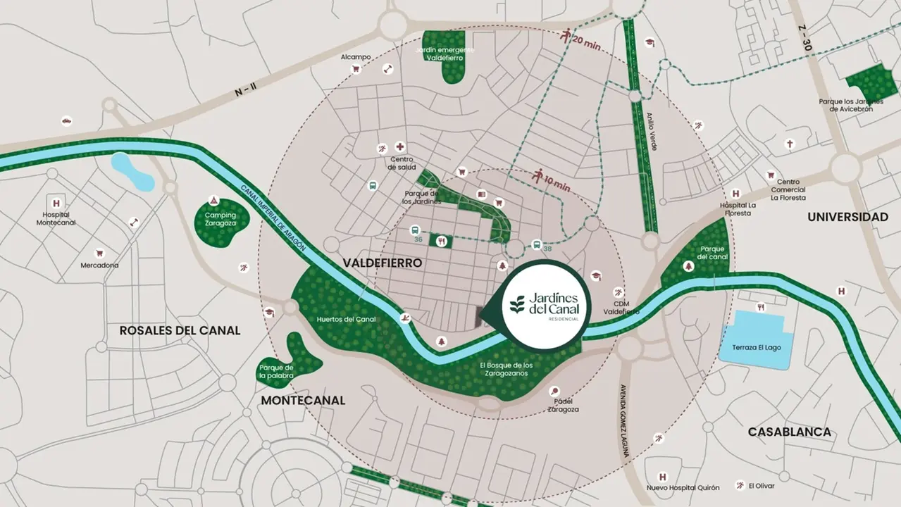 Jardines del Canal se erigir&aacute; en la mejor zona de Valdefierro / LUJAMA Grupo Inmobiliario