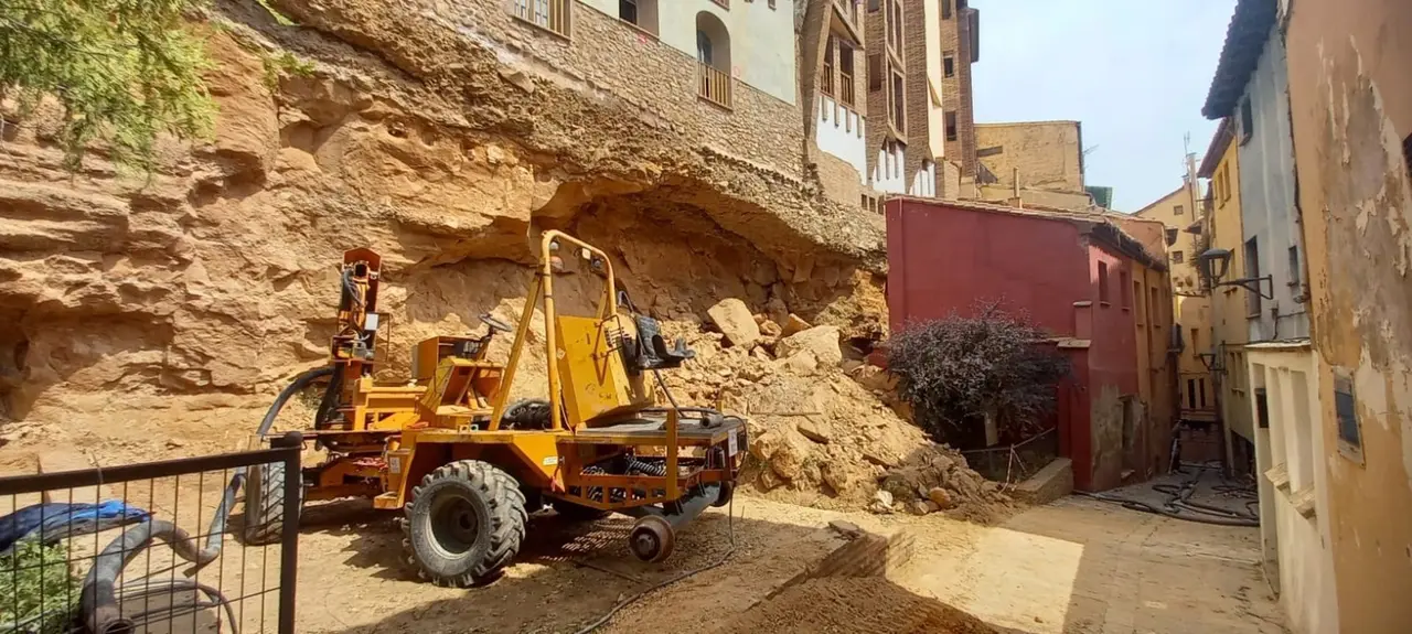 Obras en las Casas Colgadas de Tarazona. / AYUNTAMIENTO DE TARAZONA