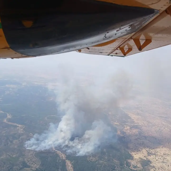 Imagen de archivo del anterior incendio declarado en el paraje La Contienda de Aroche (Huelva)