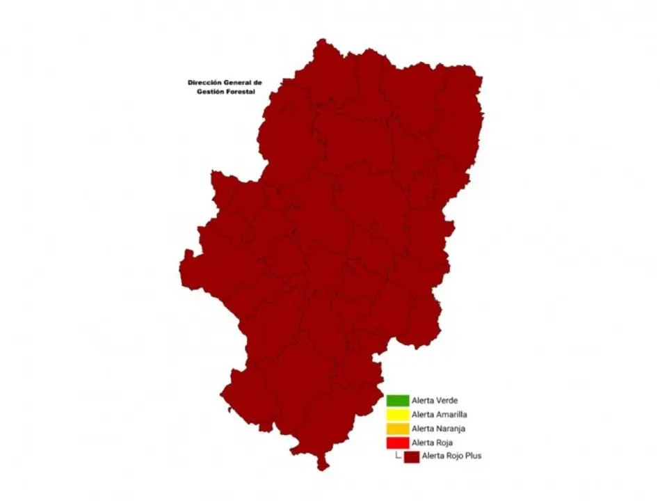La alerta roja PLUS por riesgo extremo de incendios forestales en Arag&oacute;n se extiende hasta el lunes