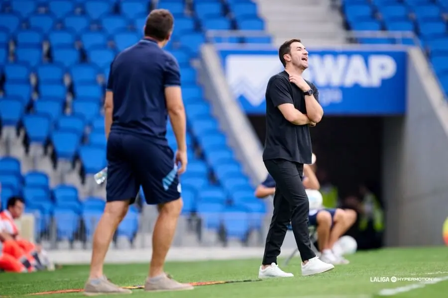Gabi en el choque frente a la Real B / LFP