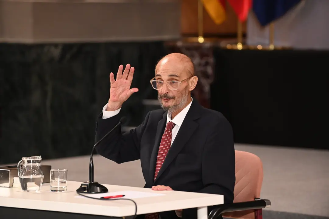 Javier Lamb&aacute;n, el que fuera presidente de Arag&oacute;n, en un acto en su homenaje./ EP