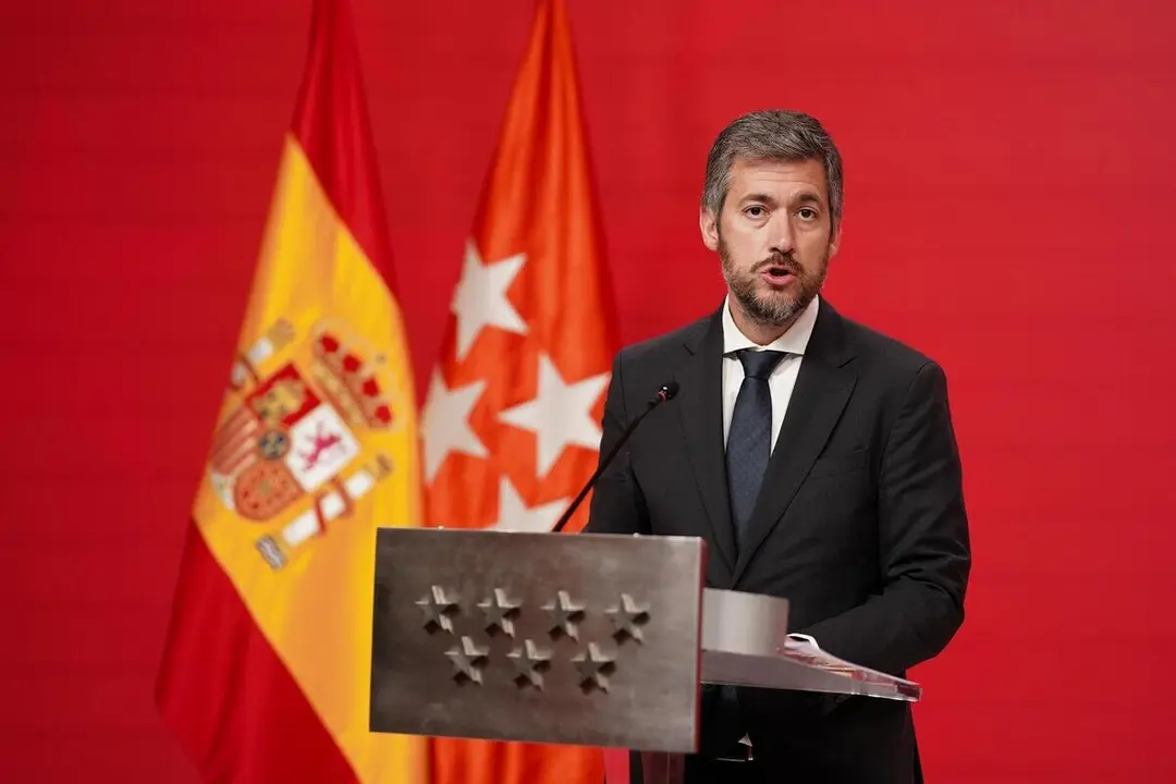 Archivo - El consejero de Presidencia, Justicia y Administraci&oacute;n Local, Miguel &Aacute;ngel Garc&iacute;a Mart&iacute;n, en la rueda de prensa tras la reuni&oacute;n del Consejo de Gobierno
- COMUNIDAD DE MADRID - Archivo