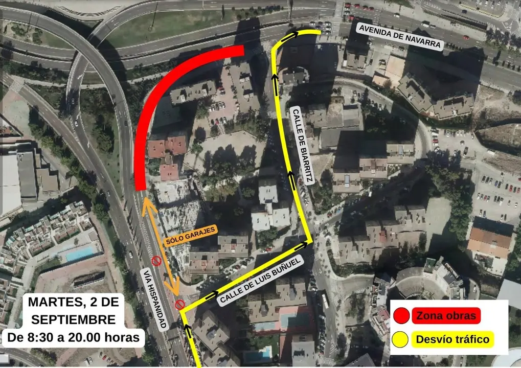 El tr&aacute;fico se cortar&aacute; este martes en el 'scalextric' de avenida de Navarra de Zaragoza. /AZ