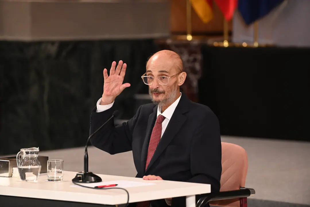 El que fuera presidente de Arag&oacute;n, Javier Lamb&aacute;n, en un acto en homenaje./ EP