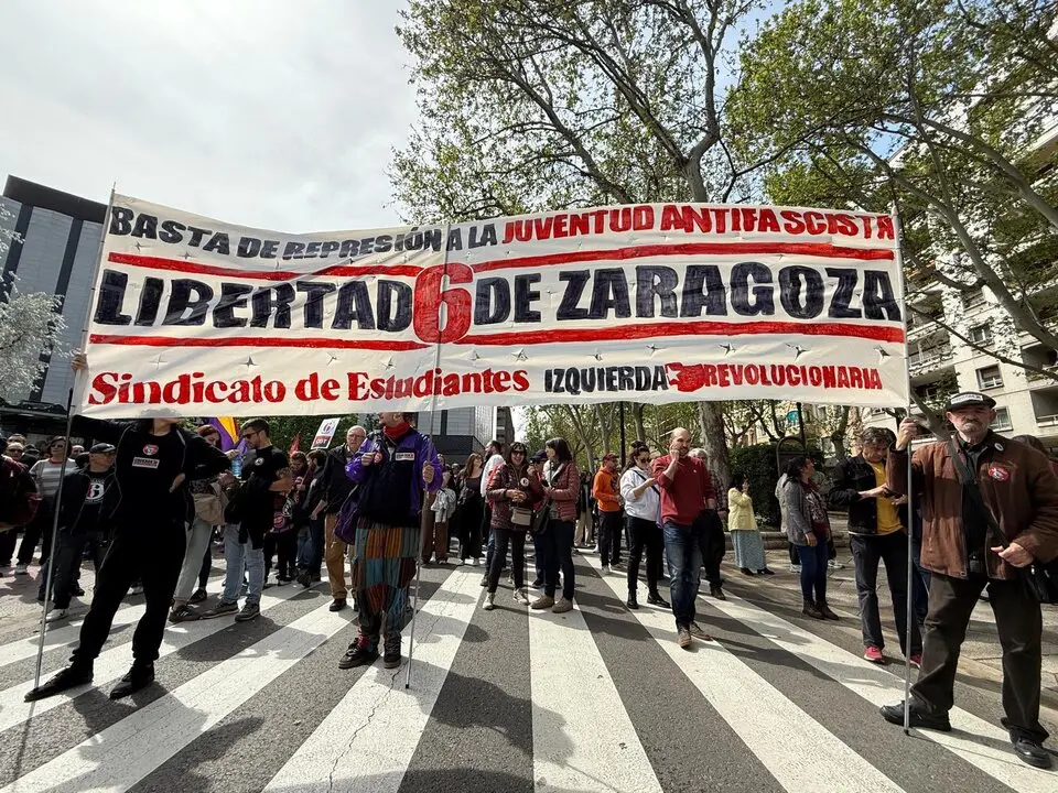 Libertad seis de Zaragoza./ @SindicaEstudian
