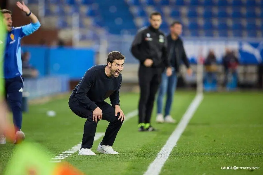 Gabi Fern&aacute;ndez durante el partido ante el Mirand&eacute;s / LaLiga
