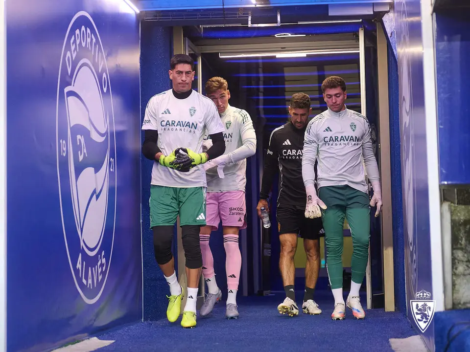 Estaban Andrada antes de su primera titularidad / Real Zaragoza