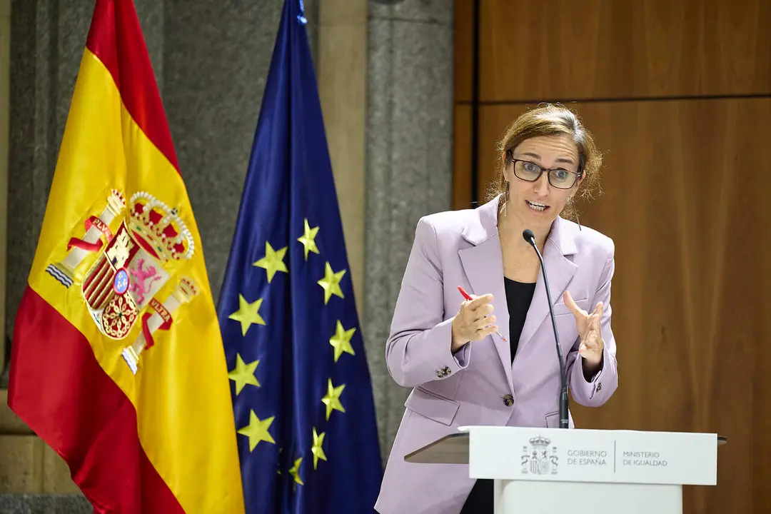 La ministra de Sanidad, M&oacute;nica Garc&iacute;a, en el evento conmemorativo de los 40 a&ntilde;os de la Legalizaci&oacute;n del Aborto en Espa&ntilde;a./ EP