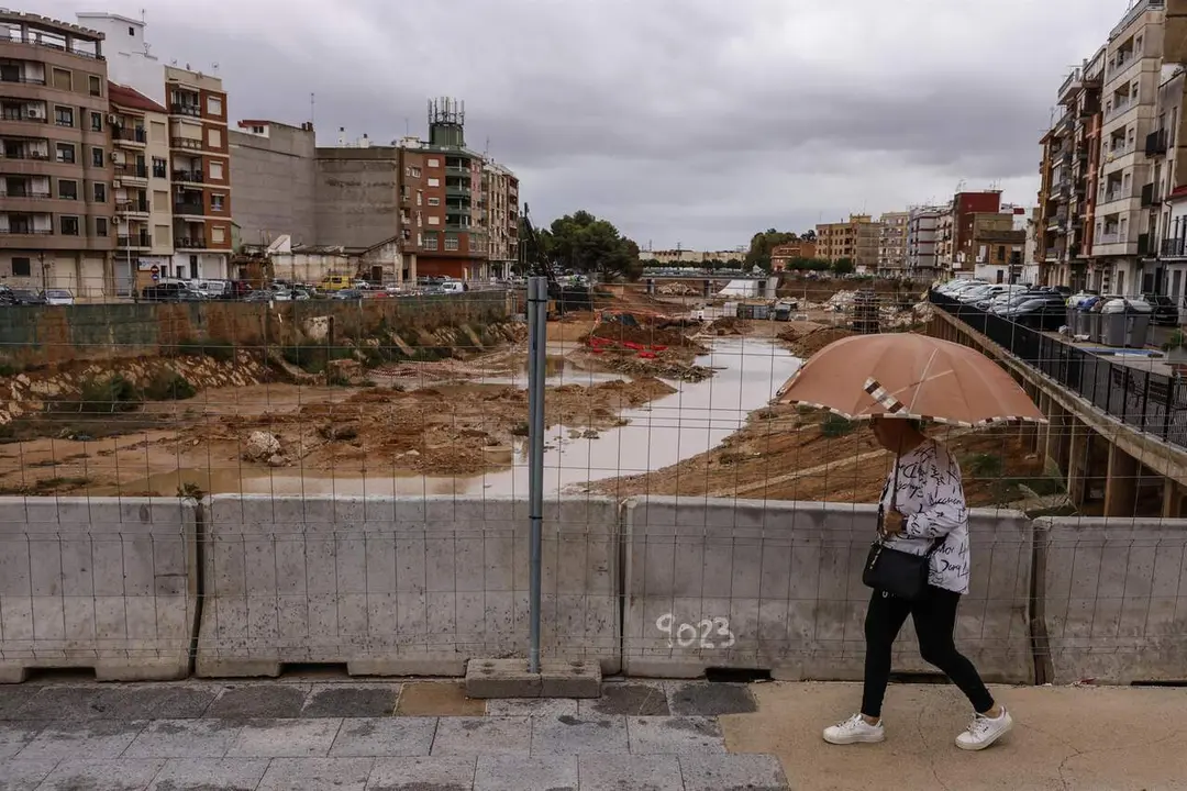 El barranco del Poyo a su paso por Paiporta, a 29 de septiembre de 2025. / EP