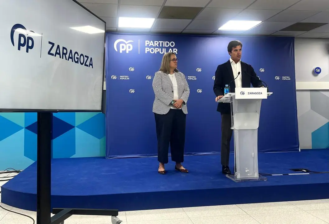 El presidente del PP de Zaragoza, Ram&oacute;n Celma, en la sede de la formaci&oacute;n./ EP