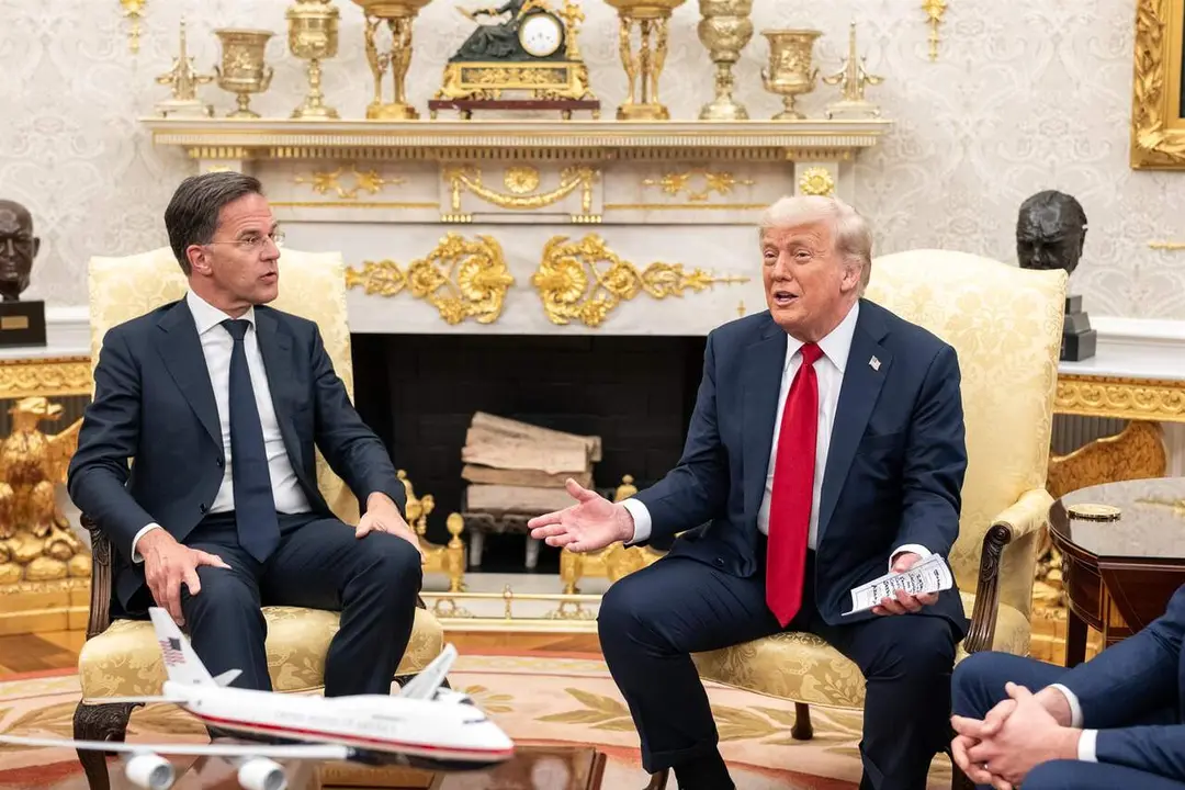 El presidente de EEUU, Donald Trump, recibe al secretario general de la OTAN, Mark Rutte. / EP