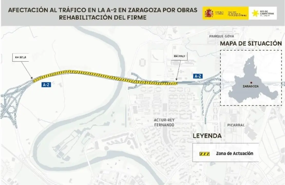 Mapa del tramo afectado . / Ministerio de Transportes y Movilidad Sostenible