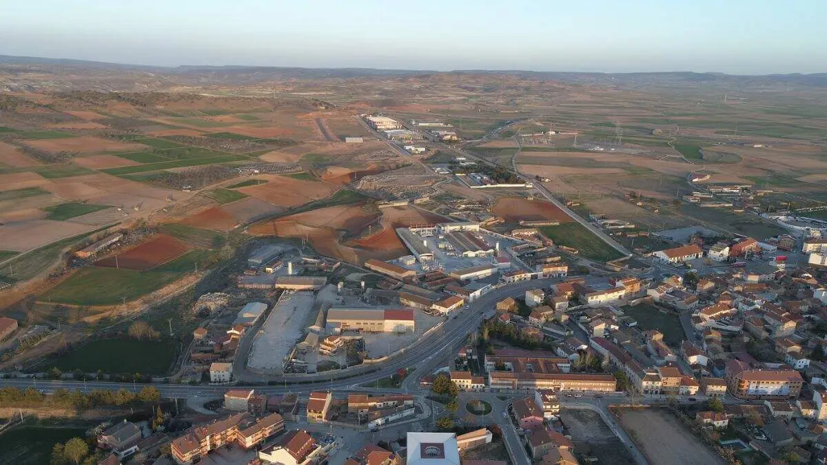 Vista aérea del polígono industrial agroalimentario de Calamocha. / AYTO. CALAMOCHA