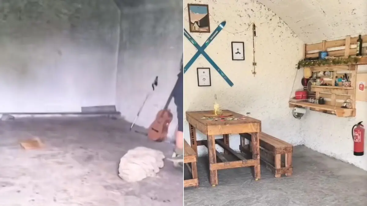 Antes y despu&eacute;s del refugio de La Larri ./ Fragmentos del v&iacute;deo de @elpqdelascosas_