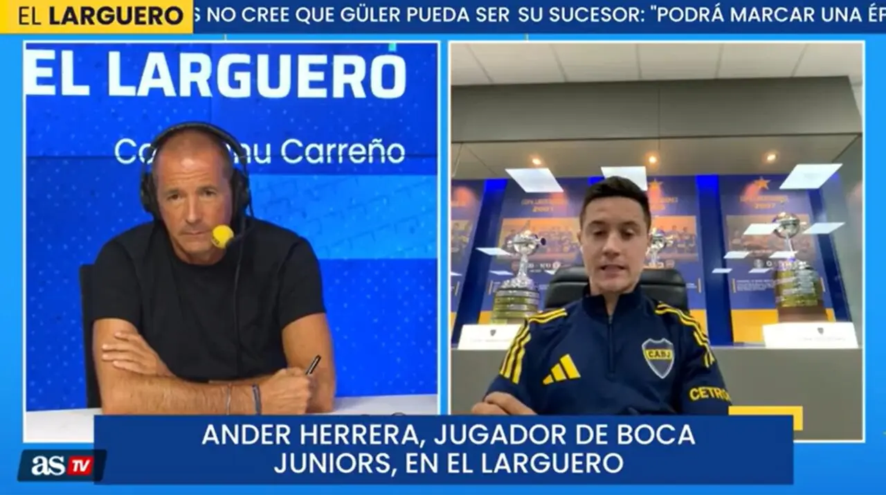 Ander Herrera durante una entrevista en El Larguero de la Cadena SER