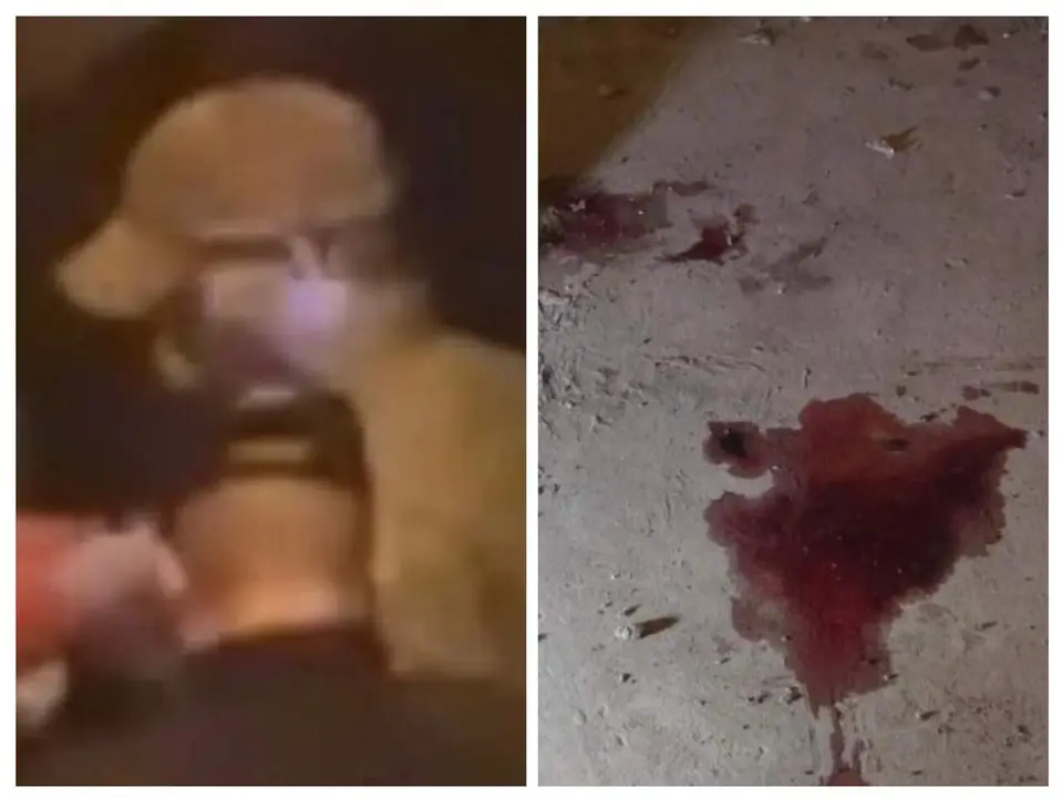 Imagen del acusado con los agentes el d&iacute;a que encontraron a Mariana y de la sangre que se encontr&oacute; junto al cuerpo de 'El Franc&eacute;s'/ Cedidas a H.A.
