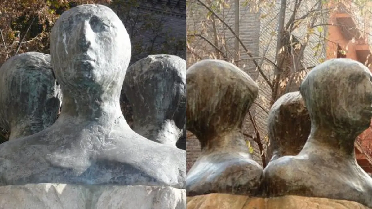 Escultura Tres bustos sin nombre ./ Ayto. de Zaragoza y Escultura Urbana Zaragoza
