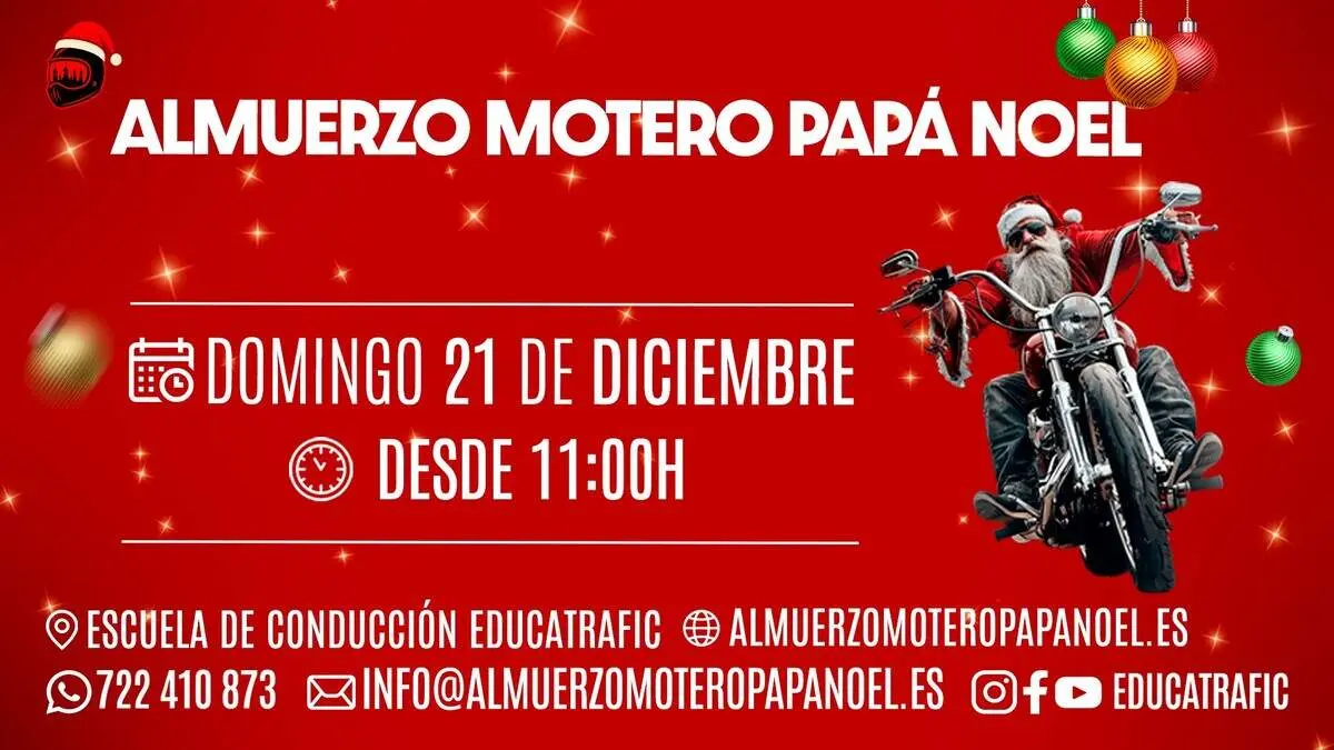 Almuerzo motero de Pap&aacute; Noel