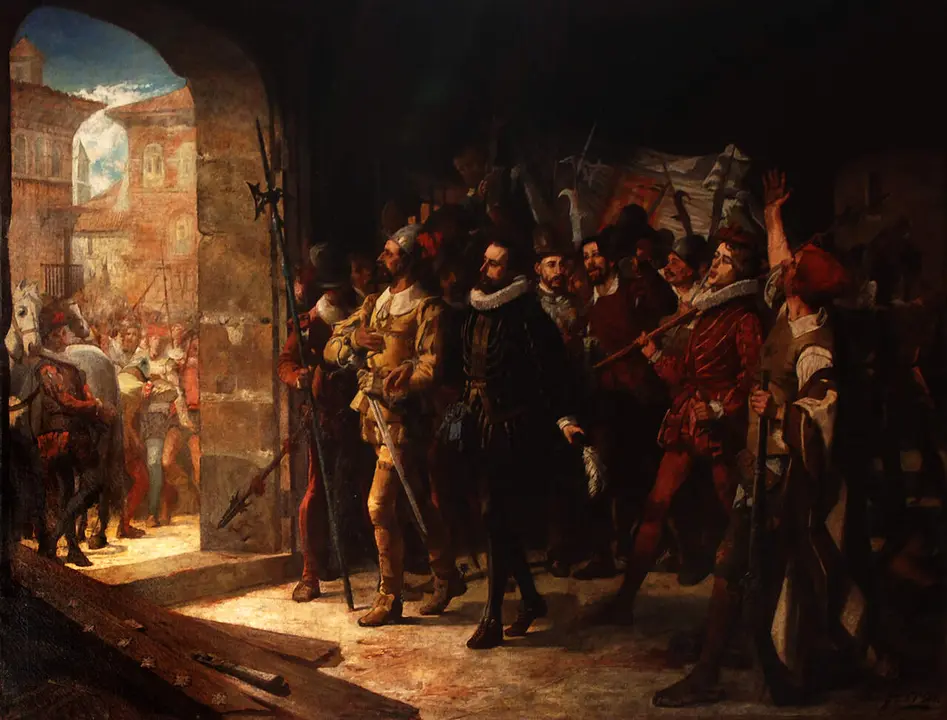 'Antonio P&eacute;rez, libertado de la c&aacute;rcel de los Manifestados por el pueblo de Zaragoza, en 1591', de Manuel Ferr&aacute;n. Museo del Prado