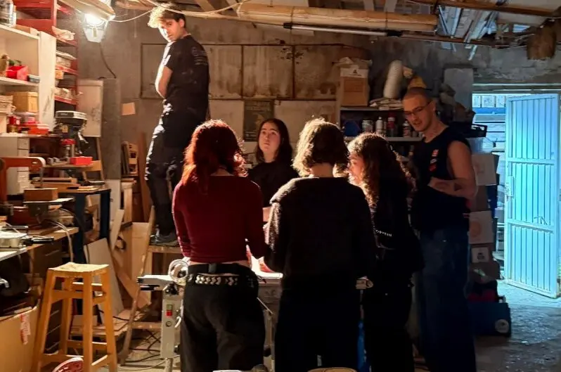 Imagen de la grabaci&oacute;n del cortometraje.