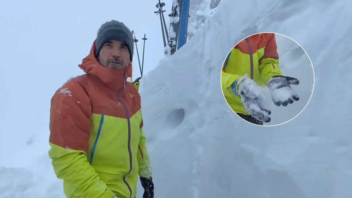 Iban, ge&oacute;logo y t&eacute;cnico de aludes, en el v&iacute;deo publicado por el Centro A Lurte de Canfranc