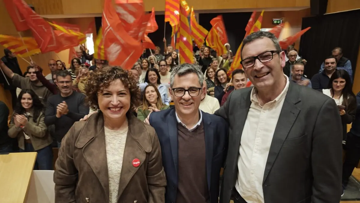 El ministro de Justicia, F&eacute;lix Bola&ntilde;os, en el acto celebrado en Alca&ntilde;iz ./ PSOE Teruel