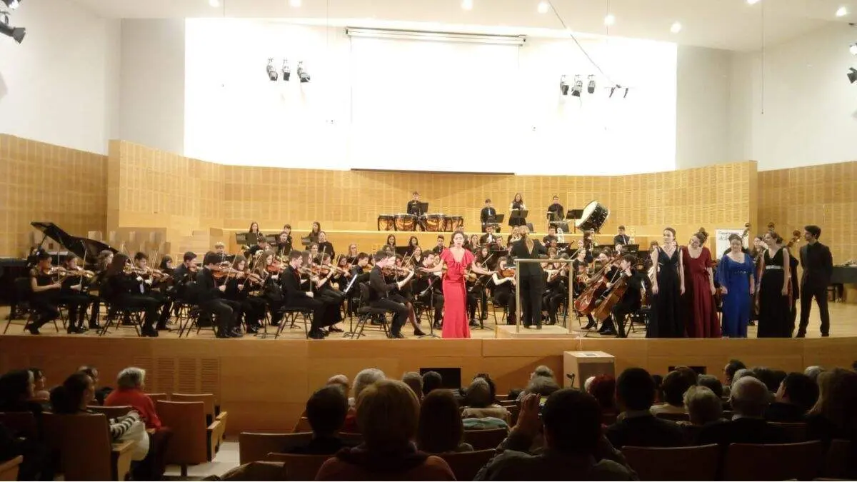 Imagen de archivo de un concierto con alumnos de intercambio de Ginebra en Alca&ntilde;iz. / CONSERVATORIO ALCA&Ntilde;IZ