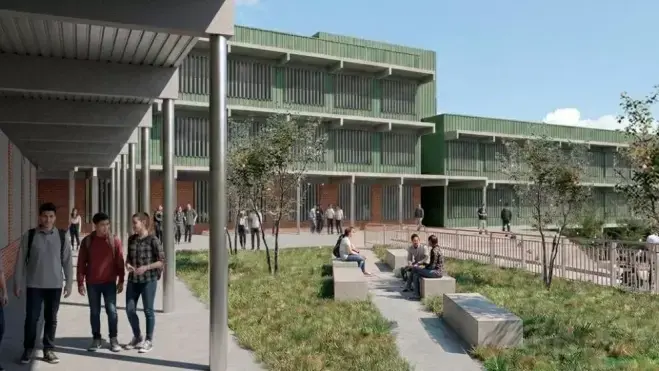 Infograf&iacute;a del nuevo instituto de Monz&oacute;n, que ya ha salido a licitaci&oacute;n.