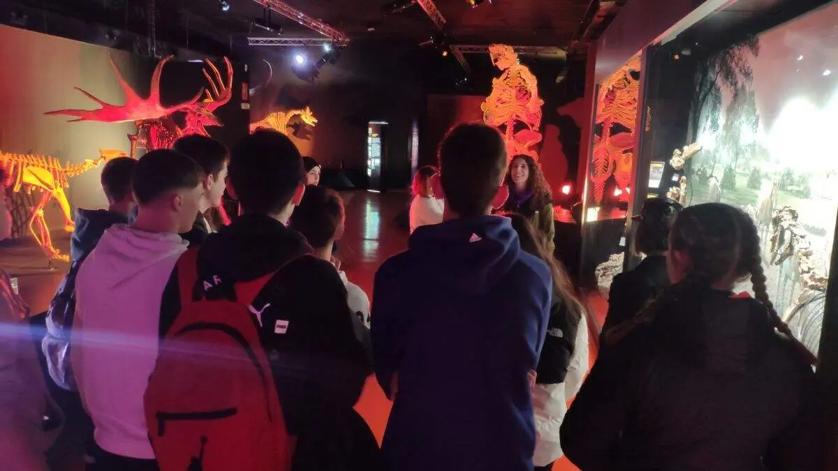 Estudiantes en una visita a Din&oacute;polis. / DIN&Oacute;POLIS