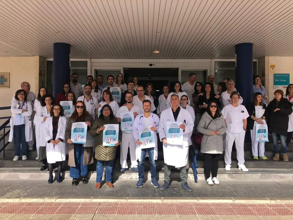 Protesta en el Hospital San Jorge.