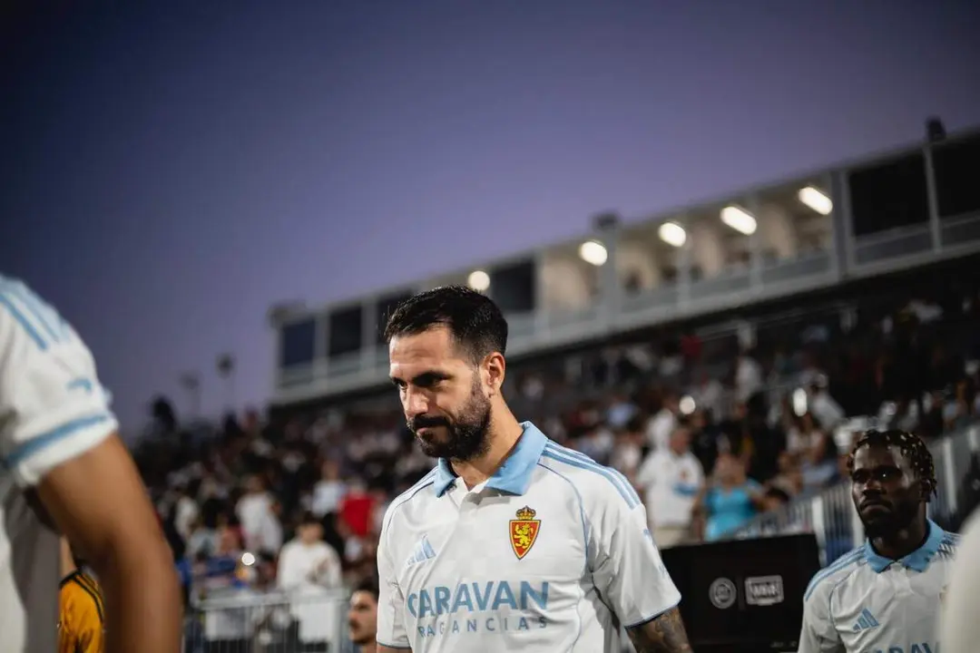 Pablo Insua antes de un partido con el Real Zaragoza / Marcos Cebri&aacute;n