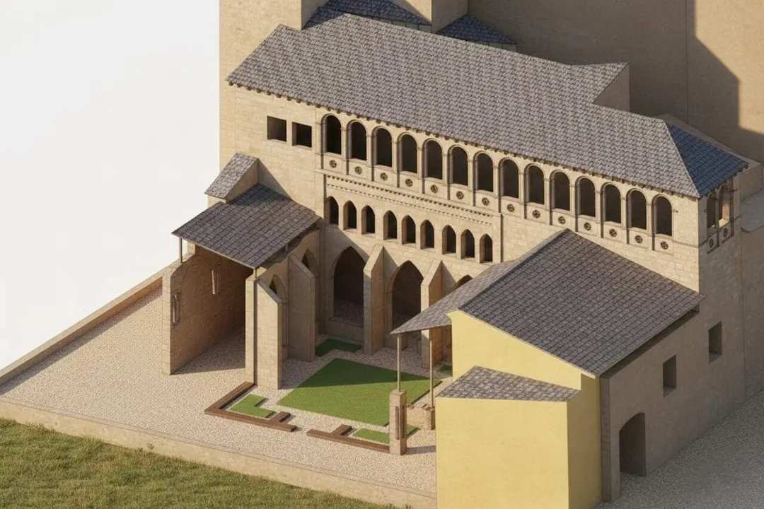 Simulaci&oacute;n de la protecci&oacute;n de los claustros del Sepulcro de Calatayud. / AYUNTAMIENTO DE CALATAYUD