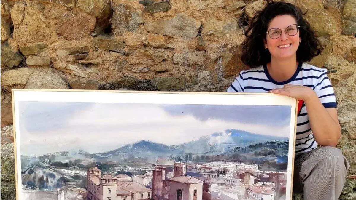 La artista Elo&iacute;sa Lombarte expone en el Centro Bu&ntilde;uel Calanda. / E. L.