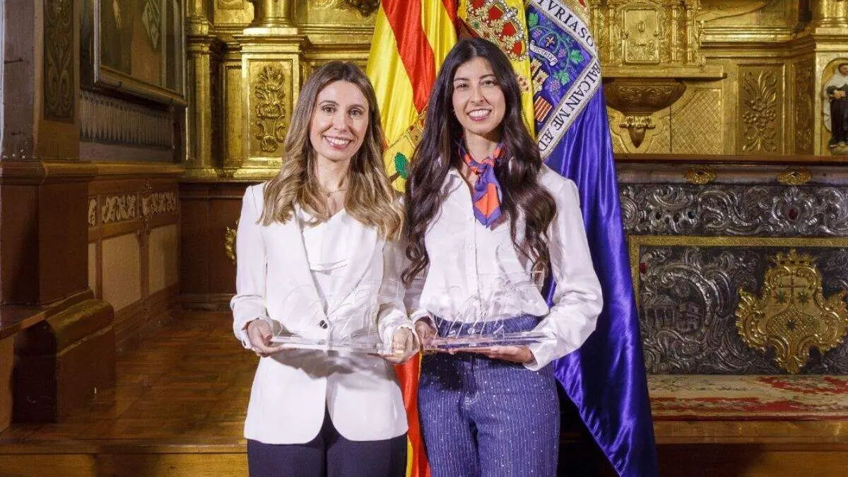 Laura Mosteo L&oacute;pez y Pilar Gomoll&oacute;n Zueco, Premio Mujer Turiasonense 2026. / AYTO. TARAZONA