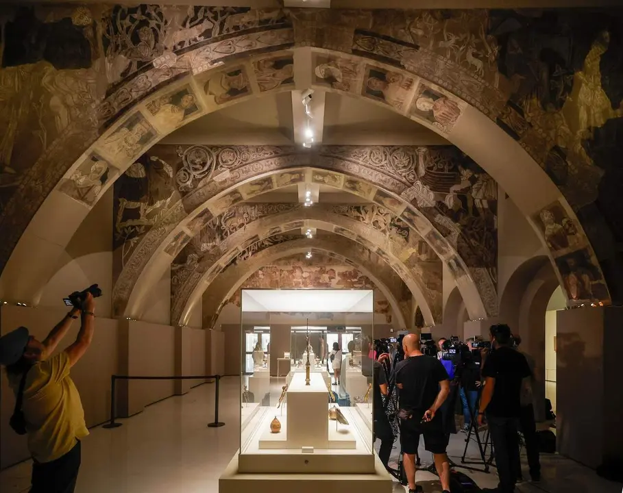 Pinturas murales del Monasterio de Sijena en el Museo Nacional de Arte de Catalunya (MNAC). / KIKE RINCON