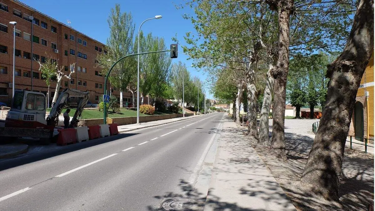 Obras en la avenida de Navarra de Tarazona. / AYTO. TARAZONA