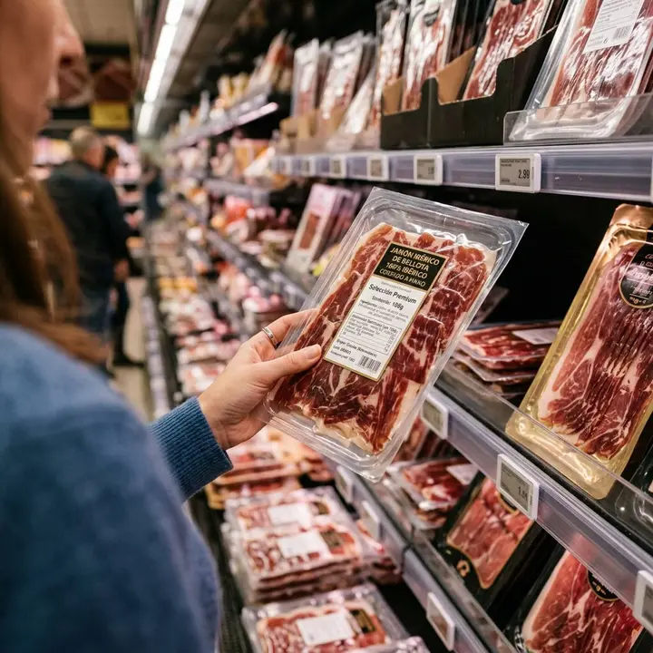 Etiquetado jam&oacute;n en envase