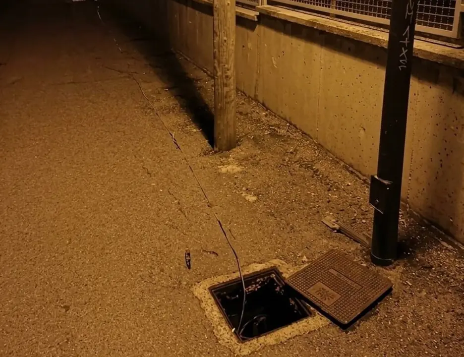 Arqueta de alumbrado p&uacute;blico manipulada para la sustracci&oacute;n de cableado / Europa Press
