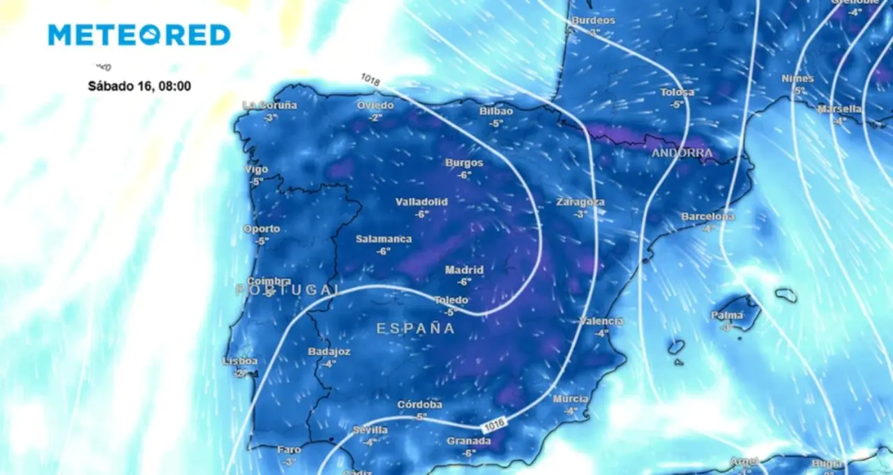 El mapa de Meteored para los d&iacute;as que llegan los Santos del Hielo a Espa&ntilde;a / Meteored
