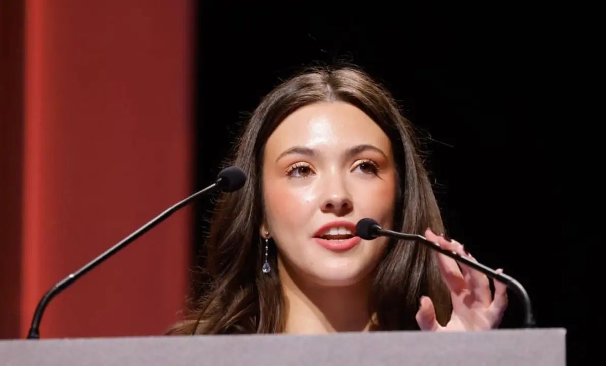 Adela Montero, durante su discurso / USJ