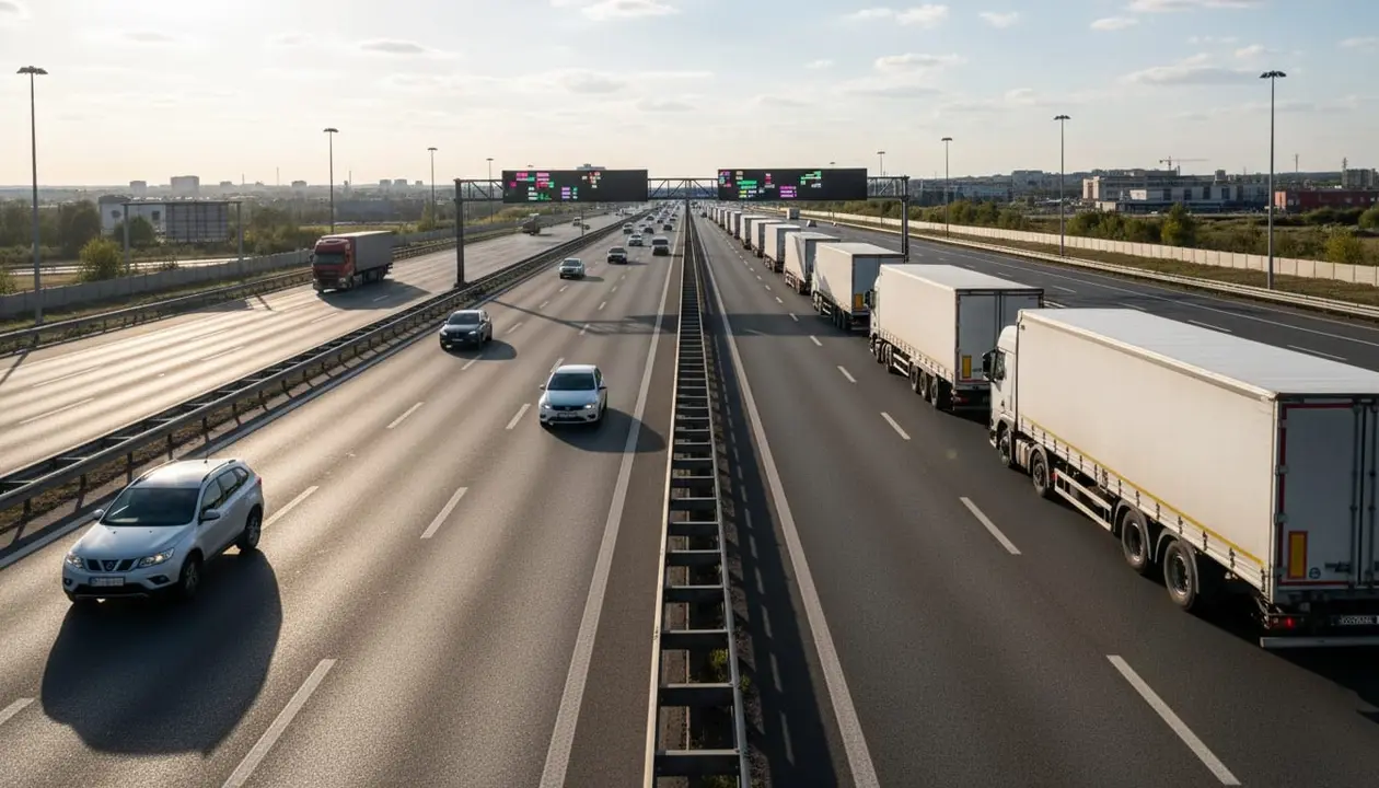 DGT proh&iacute;be adelantar a camiones pesados en tramos clave desde 2026 para mejorar la seguridad vial y reducir retenciones