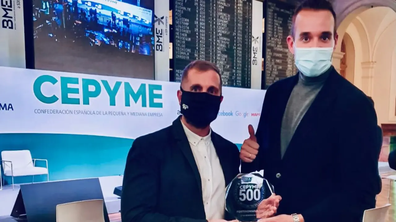 Carlos S&aacute;nchez Broto en la entrega del premio CEPYME500 a F&uacute;tbol Emotion