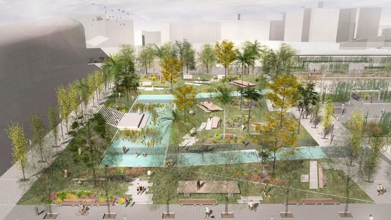 detalle de la reforma prevista para el parque pignatelli de Zaragoza