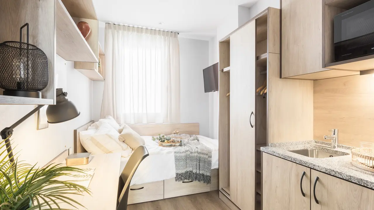 Una de las habitaciones para los estudiantes de Nodis Zaragoza / Cedida