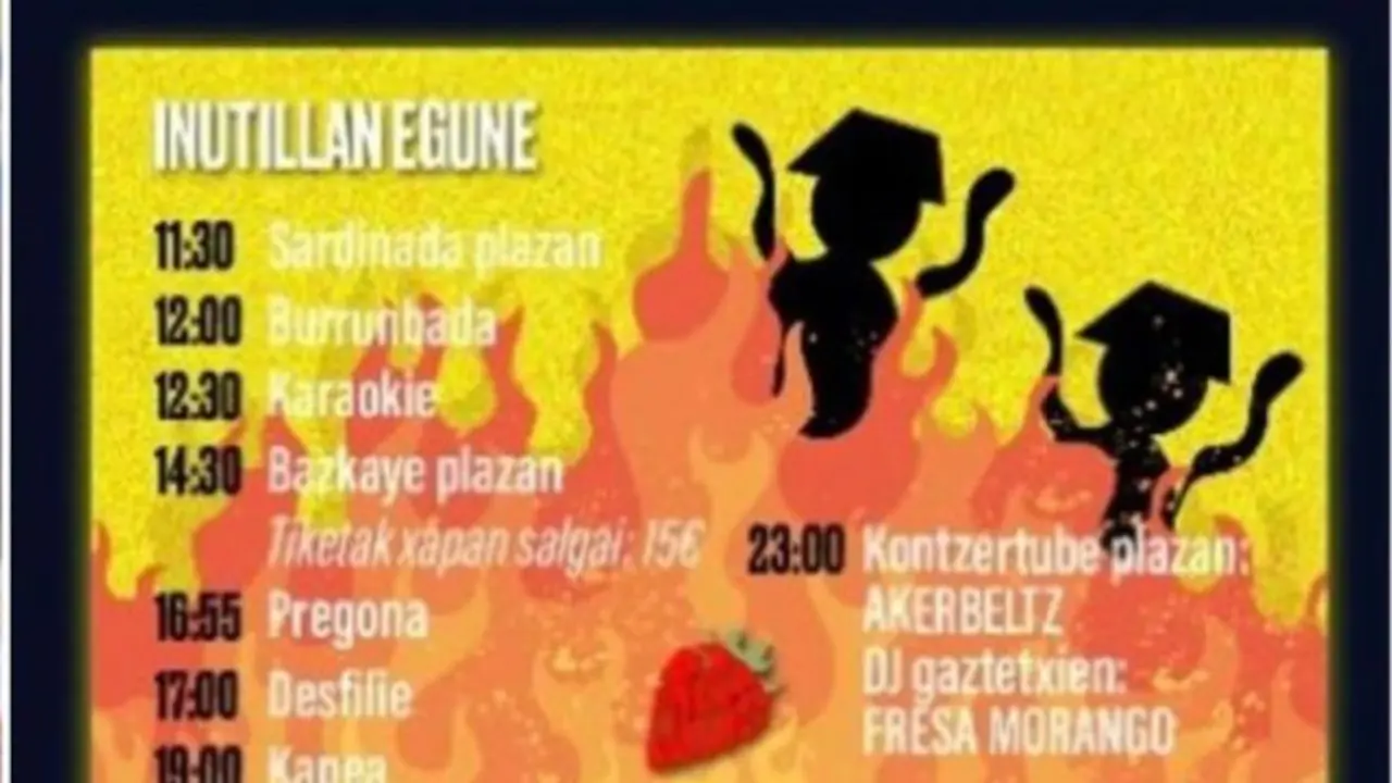 Imagen de redes sociales del 'Dia del In&uacute;til' publicitado en fiestas de Etxarri Aranaz/ H.A.
