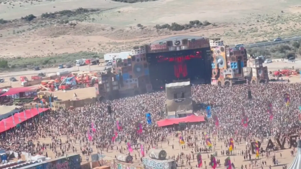 Imagen del control por helic&oacute;ptero en el &uacute;ltimo festival de m&uacute;sica en Monegros /GC